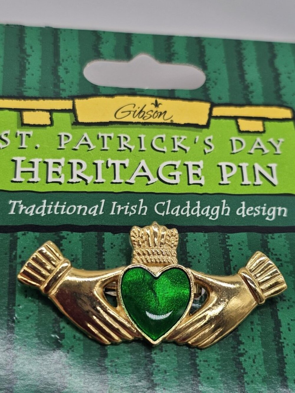 Vintage Gibson Claddagh Irish Pin Brooch St Patrick's Day New
